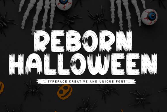 Reborn Halloween: A Bold Brush Typeface for Spooky Crafts